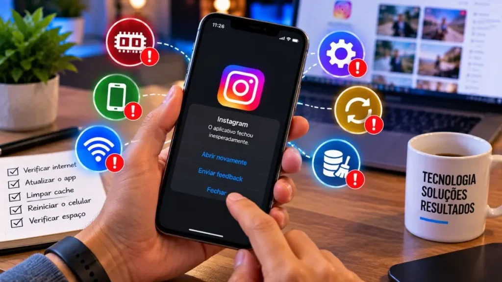 instagram fechando sozinho