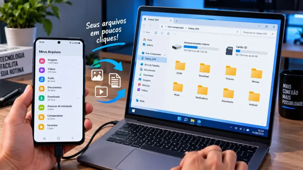 como conectar o celular no notebook
