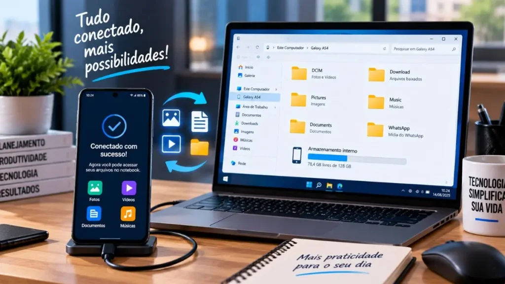 como conectar o celular no notebook