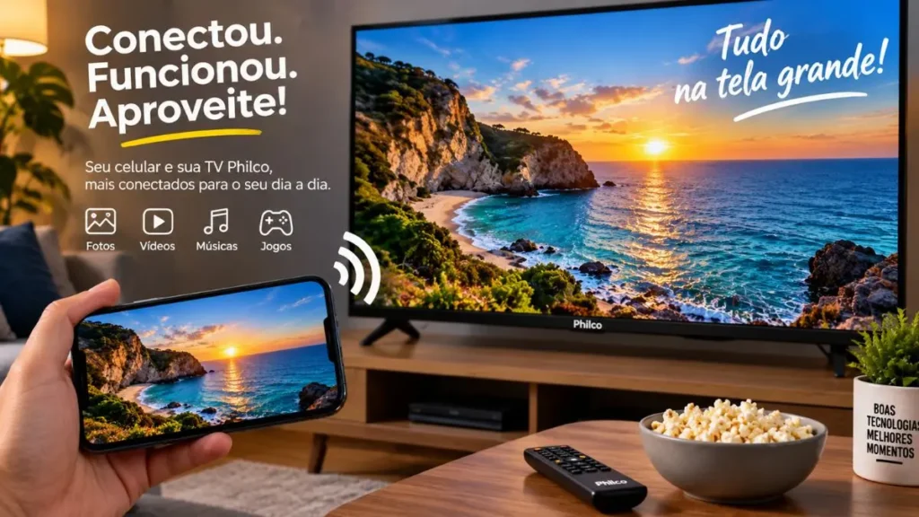 como conectar celular na tv philco