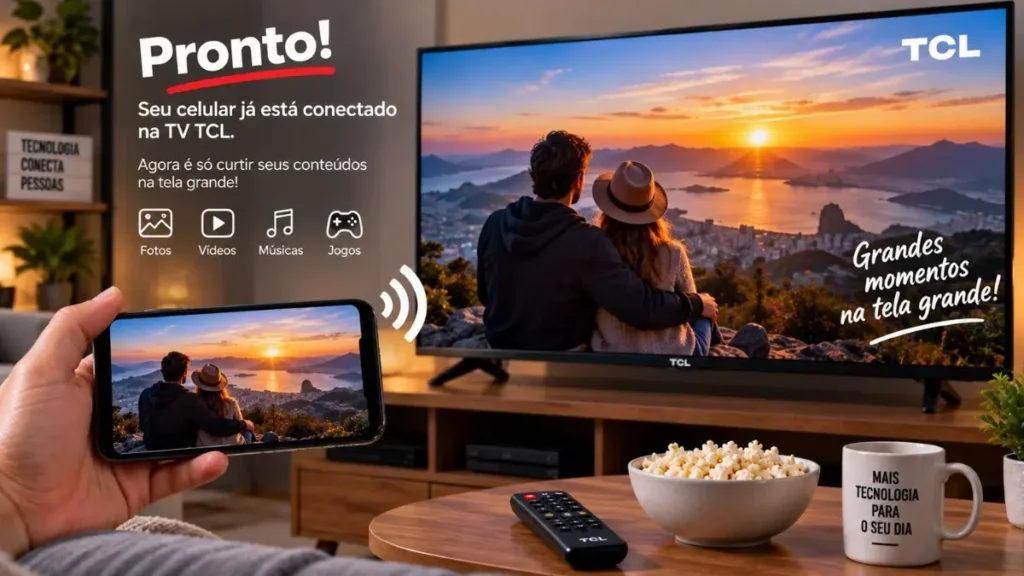 como conectar celular na tv tcl
