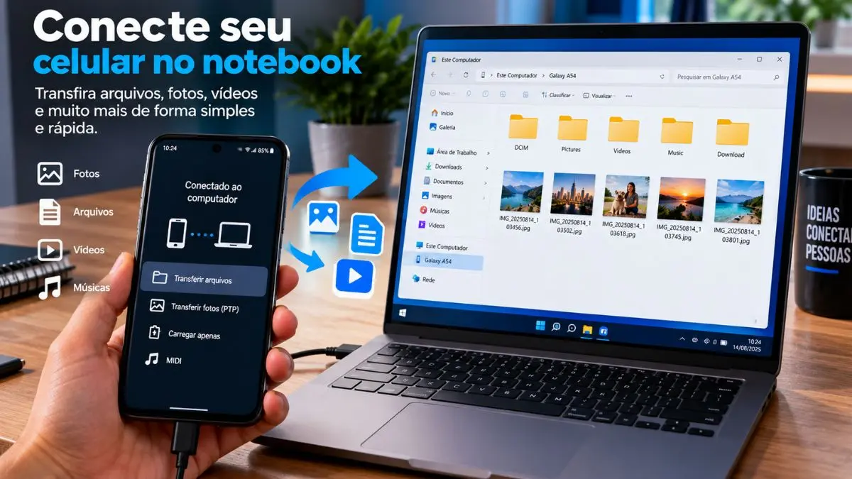 como conectar o celular no notebook