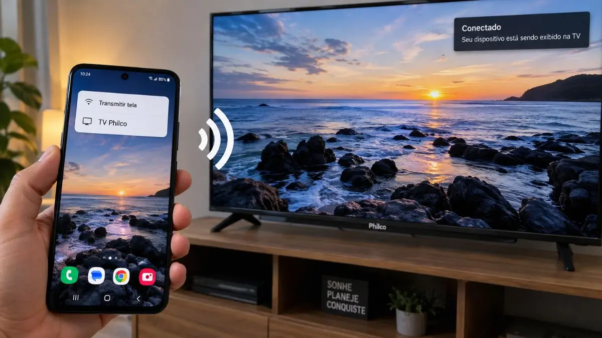 como conectar celular na tv philco